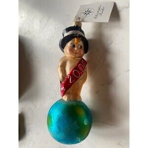 Christopher Radko Happy New Year Millenium Munchkin 7" Christmas Ornament 2000